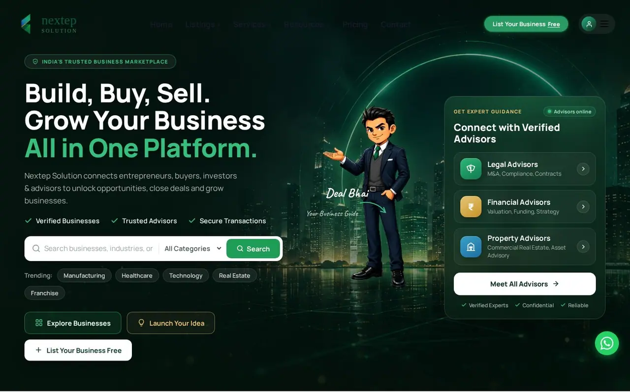 NextepSolution website homepage