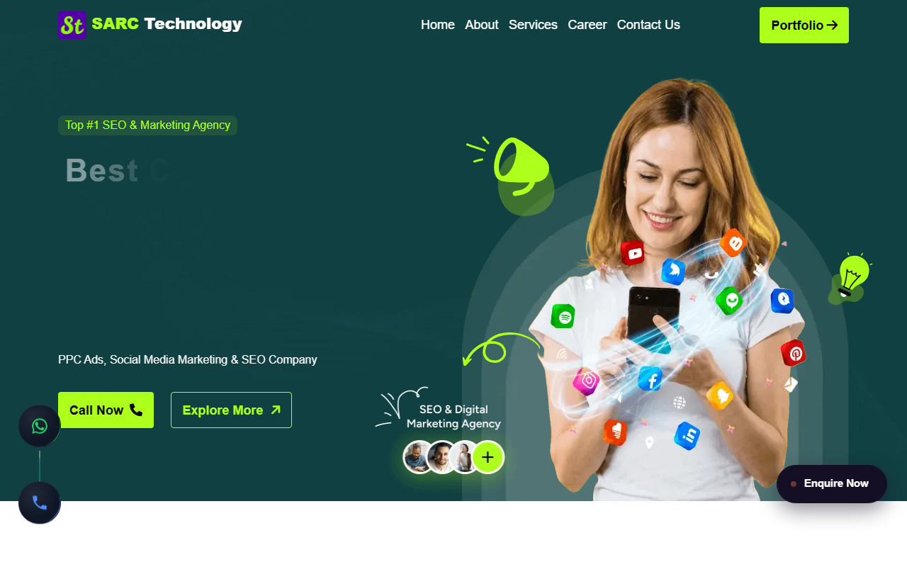 SARC Technology agency website homepage